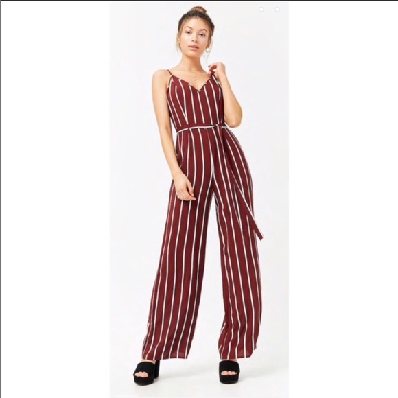 forever 21 burgundy jumpsuit